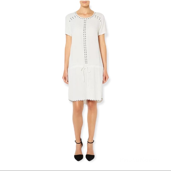 NWOT Witchery Australia White Dress with Gunmetal Embellishment - Picture 1 of 10